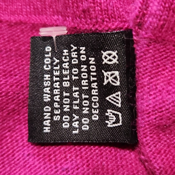 BCBGMAXAZRIA Rhinestone Embellished Knit Long Cardigan Fushia Size Medium - Picture 9 of 11